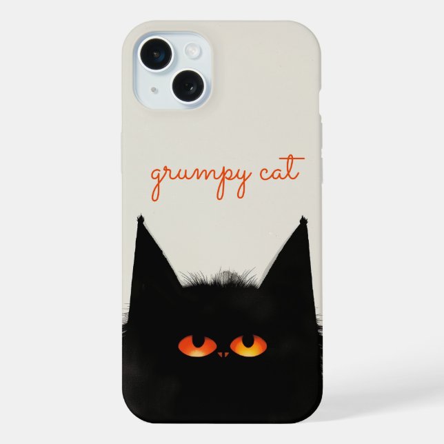 Coque iPhone Chat noir grumeux (Verso)
