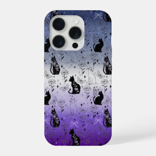 Coque iPhone 15 Pro Chat noir Pride Bouton Lesbienne - Mystical Witchy