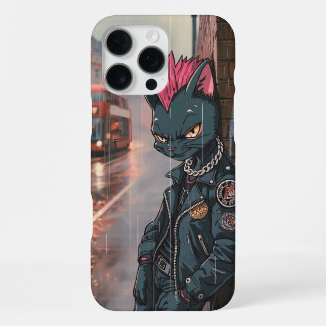 Coque iPhone Chat Noir Punk à Londres (Verso)