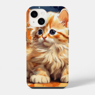 Coque Pour iPhone 14 Chat orange Art nouveau d'Alphonse Mucha