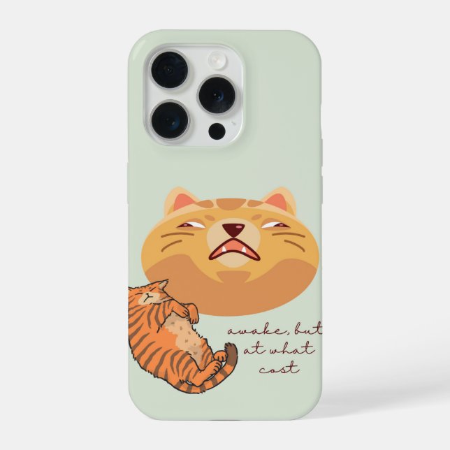Coque iPhone Chat orange fatigué (Verso)