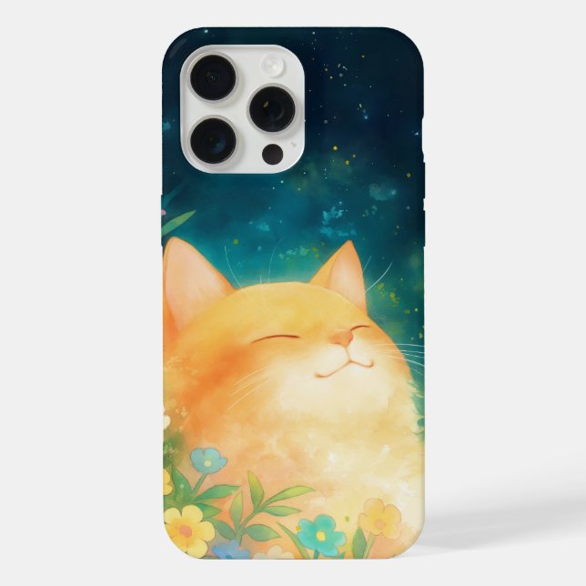 Coque iPhone Chat Orange Sieste Paisible (Verso)
