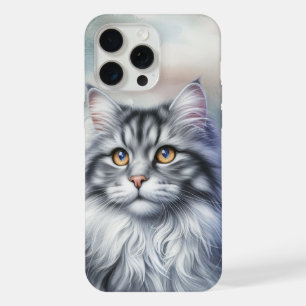 Coque iPhone 15 Pro Max Chat Plein de grâce en aquarelle