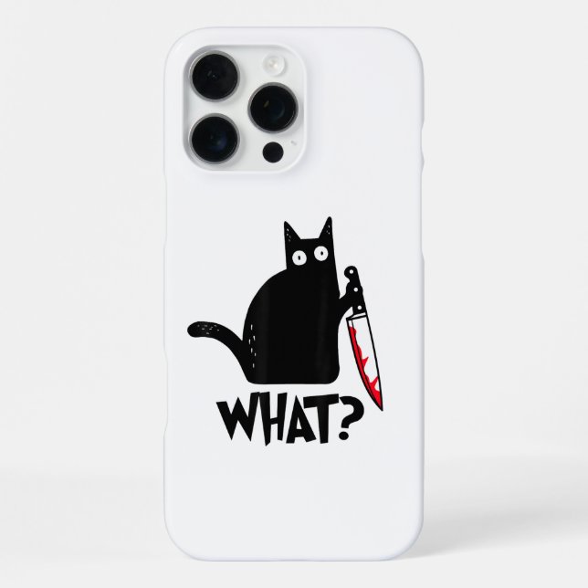 Coque iPhone Chat Qu'est-ce que_ Drôle Chat Noir  (Verso)