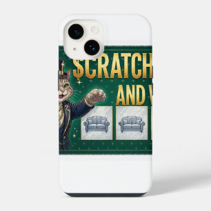 Coque Pour iPhone 14 Chat Scratch and Win — Chat de ticket de loterie d
