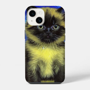 Coque Pour iPhone 14 Chat siamois Nuit étoilée de Van Gogh