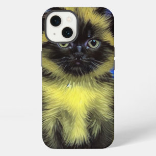 Etui iPhone 13 Chat siamois Nuit étoilée de Van Gogh