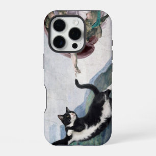 Coque iPhone 16 Pro Chat smoking Touchant la Patte Divine