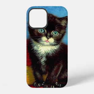 Coque iPhone 12 Chat smoking Van Gogh 