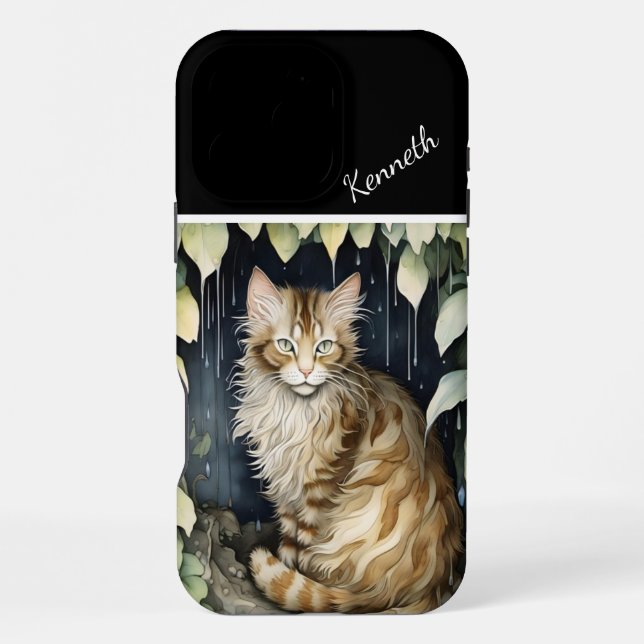Coque iPhone Chat sous la pluie (Verso)