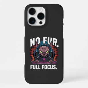 Coque iPhone 16 Pro Max Chat Sphynx Joueur Artwork Pleine Concentration