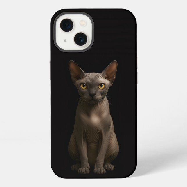 Coque iPhone Chat Sphynx Noir 4 Luxe iPhone 13 (Verso)
