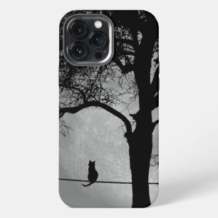 Etui iPhone 13 Pro Max Chat sur une Pleine lune de fil