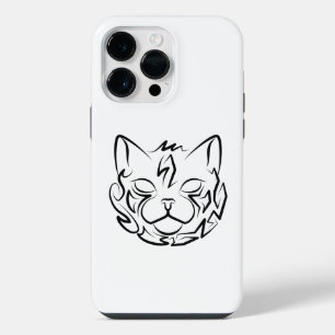Coque Pour Pour iPhone 14 Pro Max Chat tribal noir et blanc