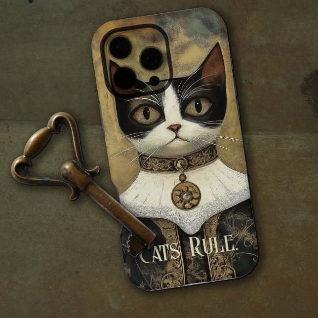 Coque iPhone Chat Tuxedo Médiéval Royal Règne (Créateur téléchargé)