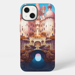 Etui iPhone 13 Château de Conte de Fées Rose Blanc Or Art Fantast
