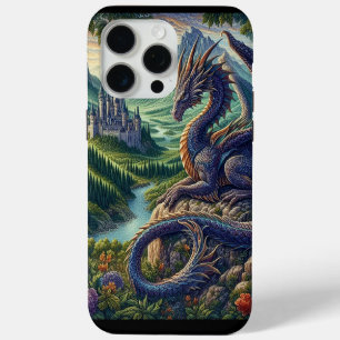 Coque iPhone 15 Pro Max Château de dragon médiéval coloré