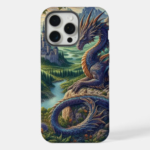 Coque iPhone 15 Pro Max Château de dragon médiéval coloré