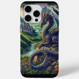 Coque iPhone 15 Pro Max Château du Dragon médiéval coloré