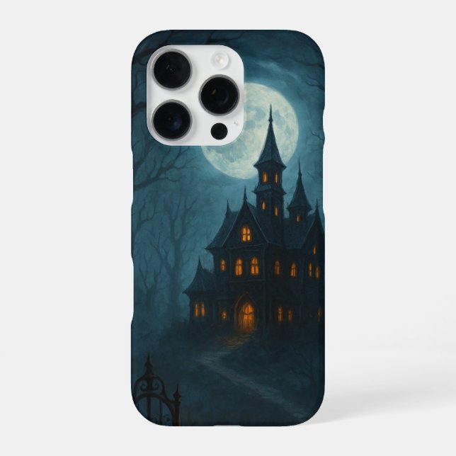 Coque iPhone Château hanté & Misty Moonlight - cas de téléphone (Verso)