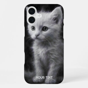 Coque iPhone 16 Plus Chaton Fantastique Cute White Smoke