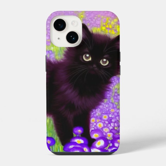 Coque iPhone Chaton noir de Gustav Klimt (Verso)