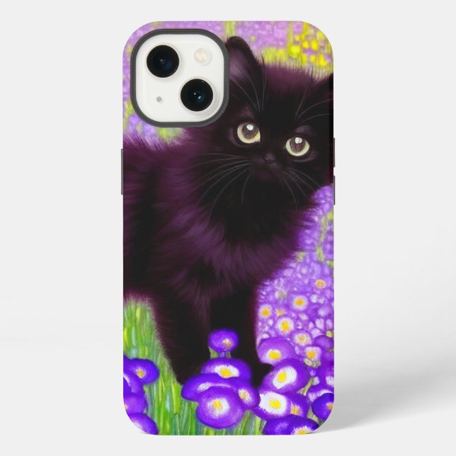 Coque iPhone Chaton noir de Gustav Klimt (Verso)