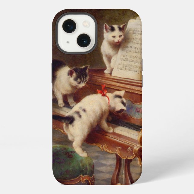 Coque iPhone Chatons et piano (Verso)