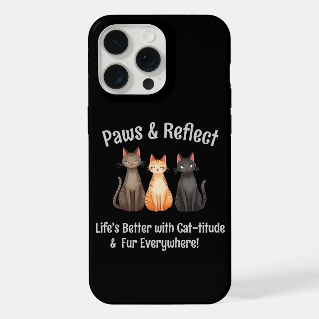 Coque iPhone Chats adorables Paws & Reflect (Verso)