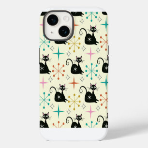 Coque Pour iPhone 14 Chats atomiques de milieu de siècle avec des explo