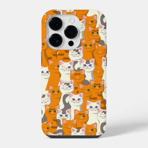 Coque Pour iPhone 14 Plus Chats blancs et roux motif yeux verts yeux bleus