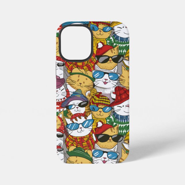Coque iPhone Chats cools en bonnets et lunettes de soleil Patte (Verso)