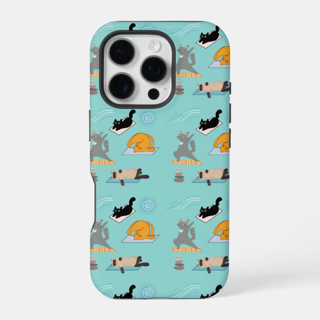 Coque iPhone Chats drôles au yoga (Verso)