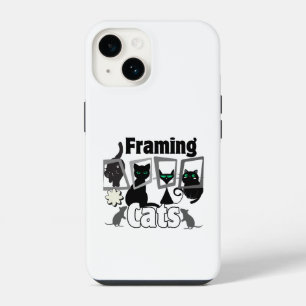 Coque Pour iPhone 14 Chats encadrés.w