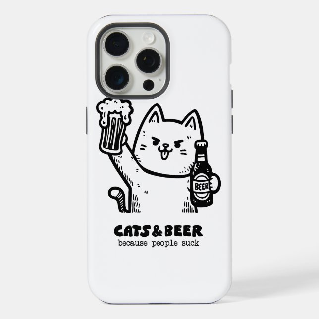 Coque iPhone Chats et bière 1 (Verso)