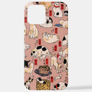 Coque iPhone 12 Pro Max Chats japonais Ukiyo-e Art drôle