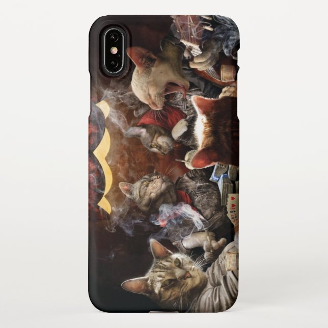 Coque iPhone Chats jouant au poker (Dos)