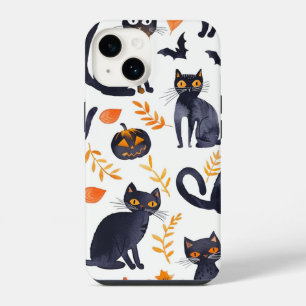 Coque Pour iPhone 14 Chats noirs d'Halloween et sorcières drôles pour e