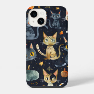 Coque Pour iPhone 14 Chats noirs d'Halloween et sorcières drôles pour e