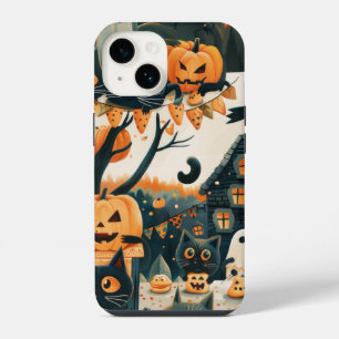 Coque Pour iPhone 14 Chats noirs d'Halloween et sorcières drôles pour e
