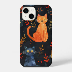 Coque Pour iPhone 14 Chats noirs d'Halloween et sorcières drôles pour e