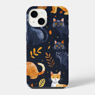 Coque Pour iPhone 14 Chats noirs d'Halloween et sorciers drôles pour en