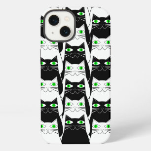 Etui iPhone 13 Chats noirs et blancs