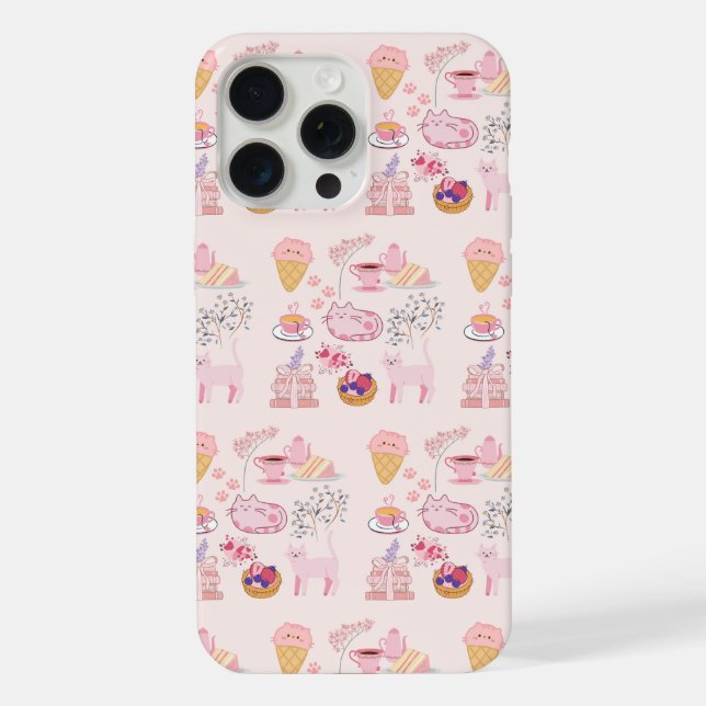 Coque iPhone Chats Roses Coziness (Verso)