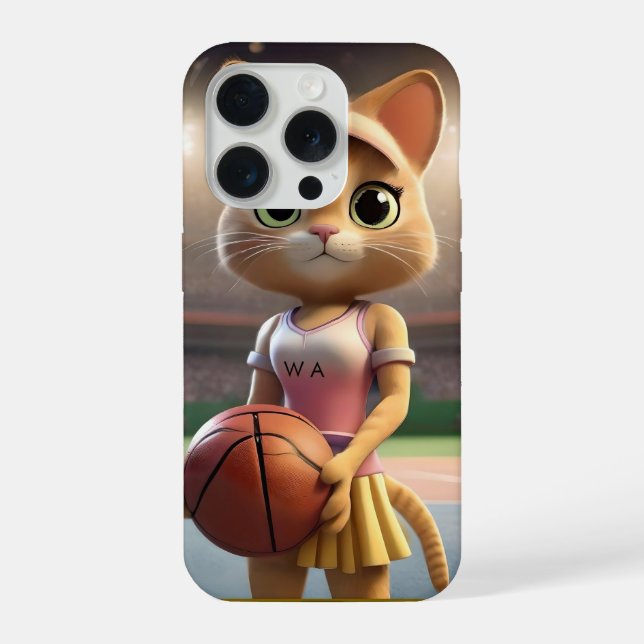 Coque iPhone Chatte de netball féminine, (Verso)