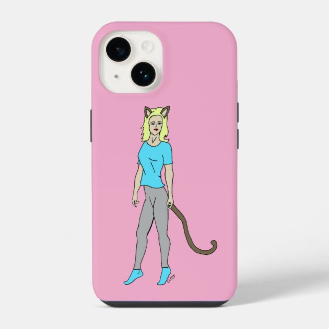 Coque iPhone chatte fille (Verso)