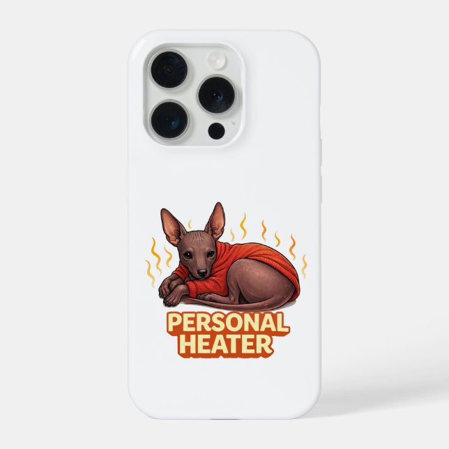 Coque iPhone Chauffage Personnel Xoloitzcuintli (Verso)