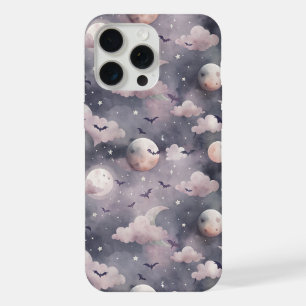 Coque iPhone 15 Pro Max Chauves-souris d'Halloween Motif de nuit effraya