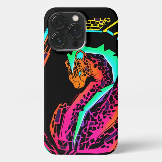 Coque iPhone Cheetah artistique coloré (Verso)