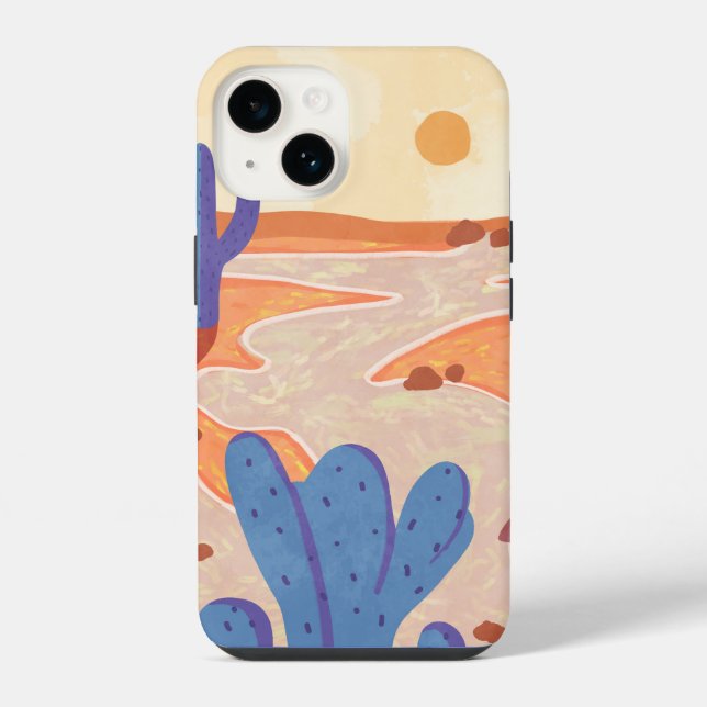 Coque iPhone Chemin à travers le désert peint (Verso)